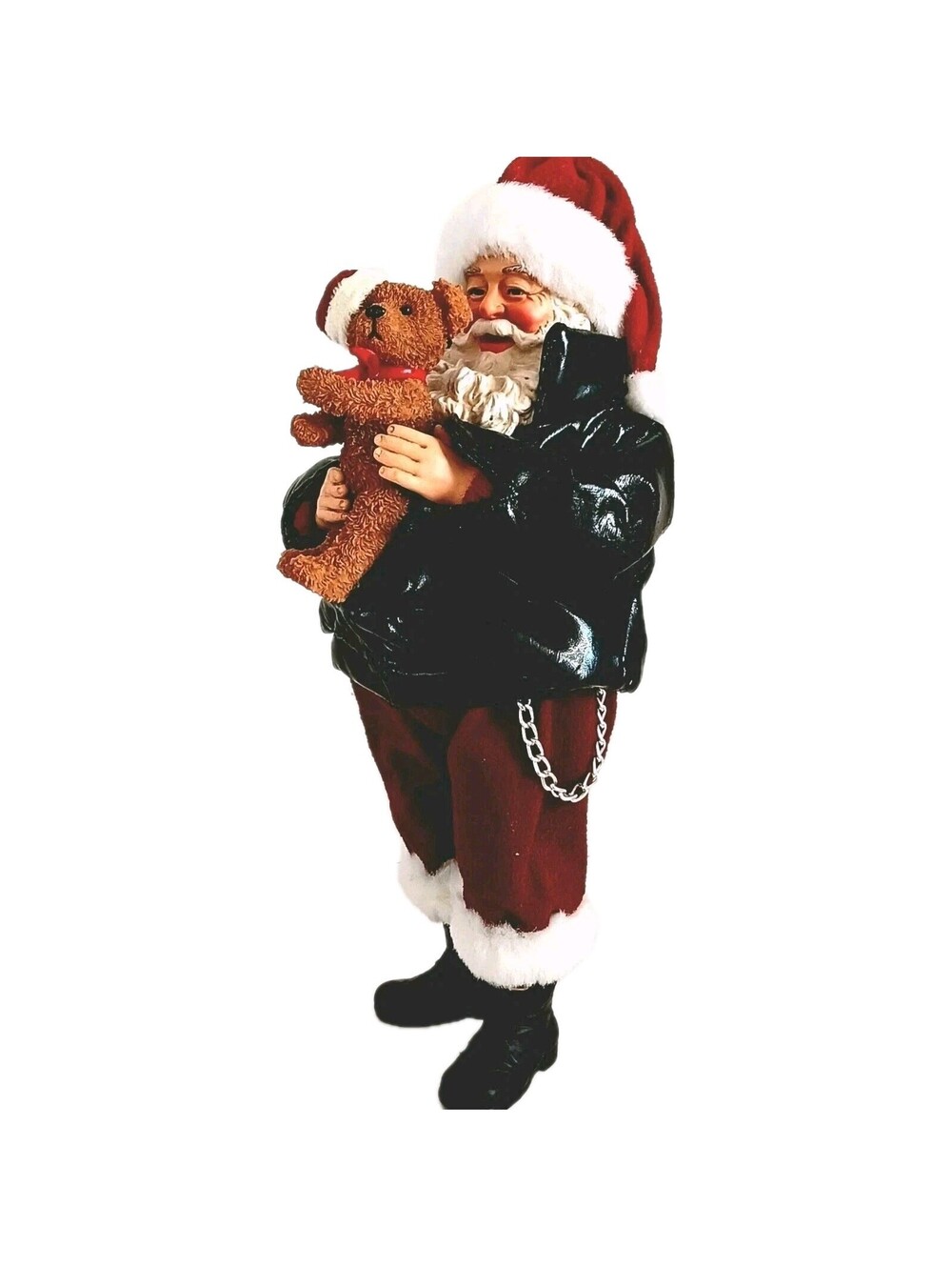Dept 56 Possible Dreams Clothtique "Born To Be Furry” Santa Biker Teddy Bear EUC
